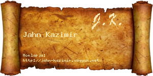 Jahn Kazimir névjegykártya